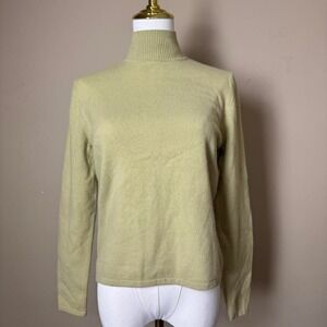 100% Cashmere Chic Chadwick's Green Sweater Classy Chic Size Large Vintage